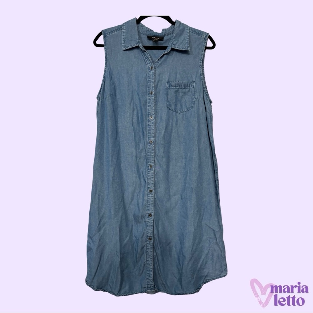 Style & Co. Chambray Shift Dress, EUC, L 💙